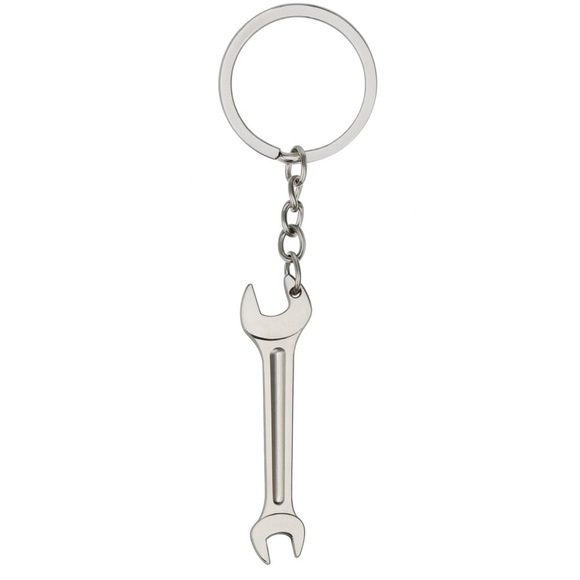 Silver Wrench Keychain – Mini Tool Shaped Key Ring, Stainless Steel - Picture 4 of 4